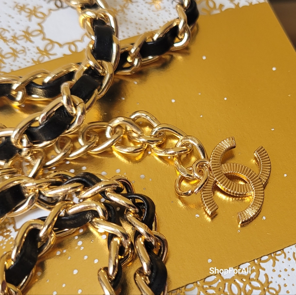 Chanel Gold and Black Chain Belt - Picture 9 of 10